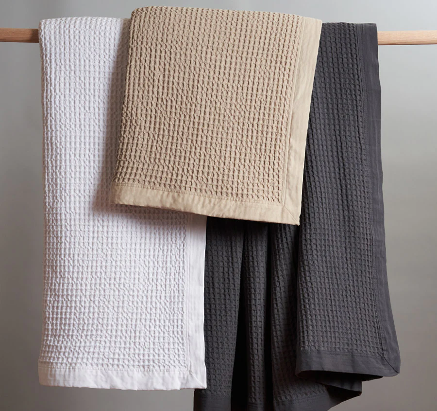 Cotton Waffle Blanket Range White - Image 4
