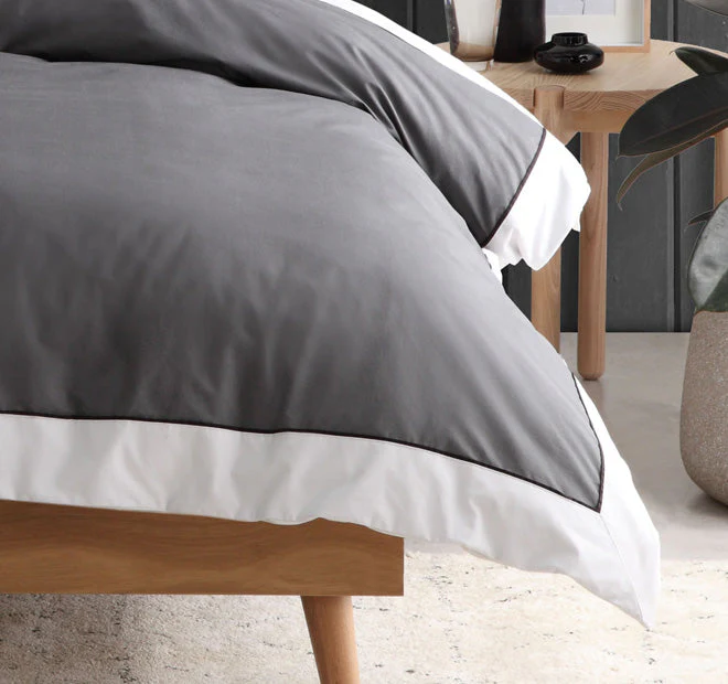 Essex Quilt Cover Set Range Charcoal - Image 3