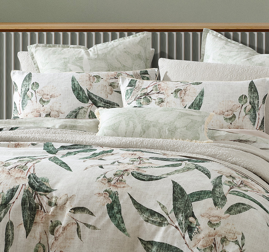 Leeton Quilt Cover Set Range Eucalyptus - Image 5