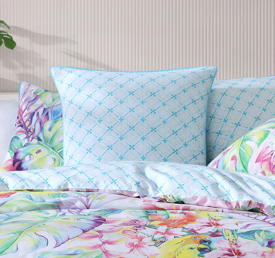 Parakeeta European Pillowcase Aqua - Image 3