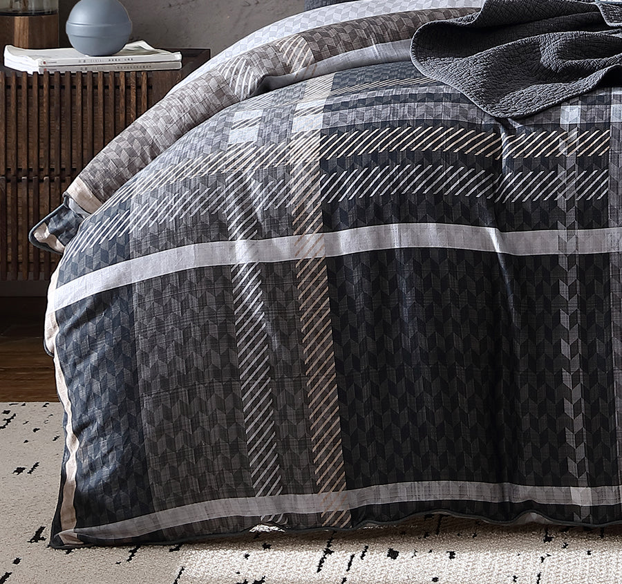 Yarmouth Quilt Cover Set Range Grey - Image 3