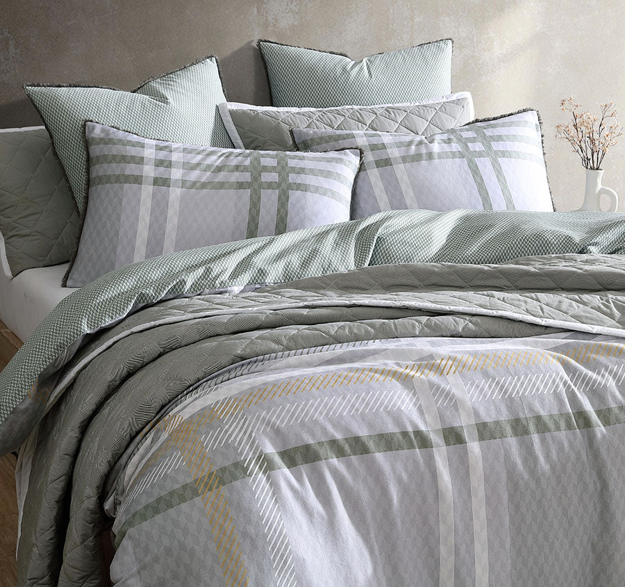 Yarmouth Quilt Cover Set Range Sage - Image 5