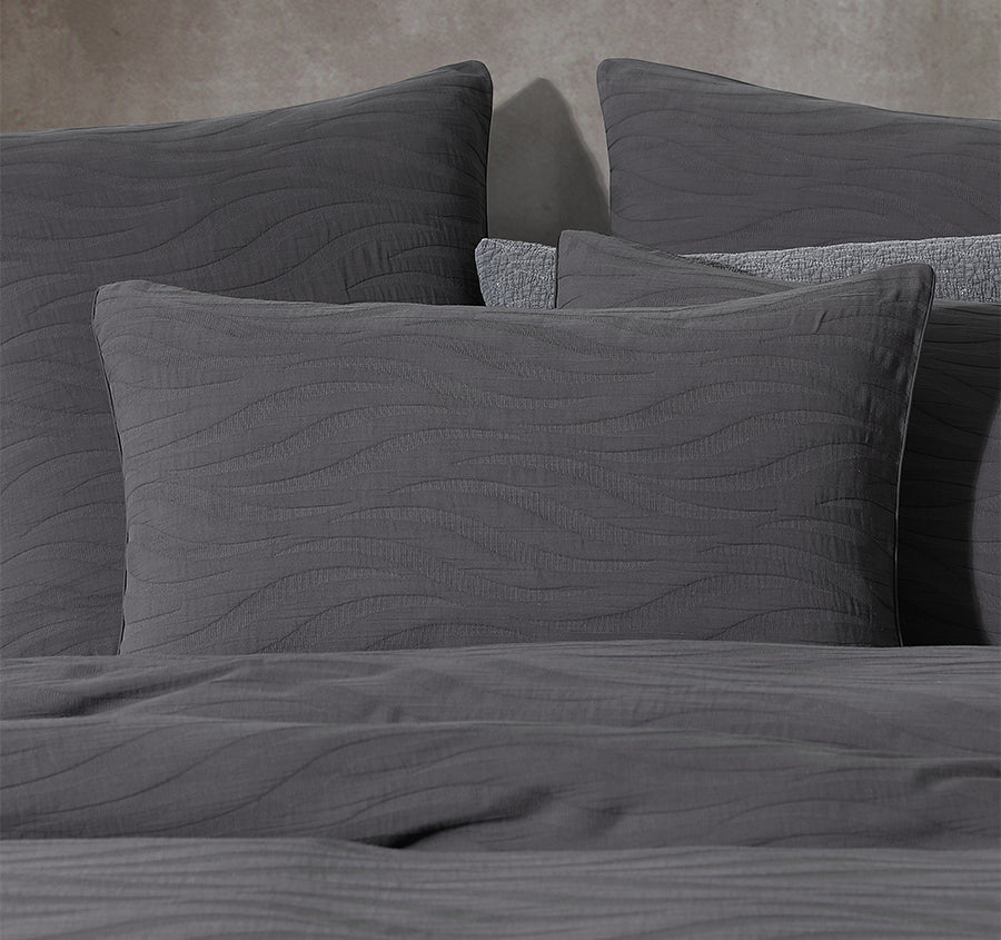 Ariel Quilt Cover Set Range Charcoal - Image 4