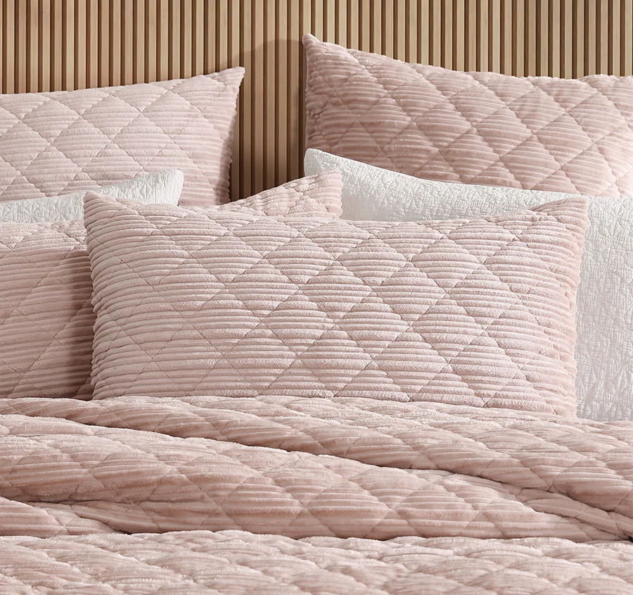 Corbin Quilt Cover Set Range Blush - Image 4