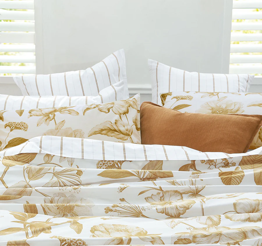 Pure Botanical Quilt Cover Set Range Ochre - Image 4