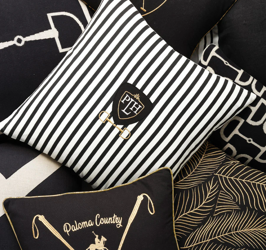 Equine Stripes 55x55cm Filled Cushion Black - Image 5