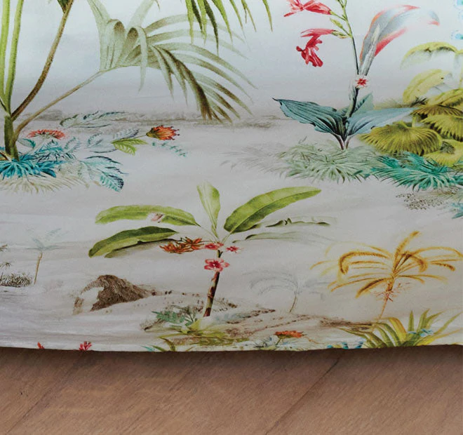 Palm Scenes Quilt Cover Set Range White - Image 2