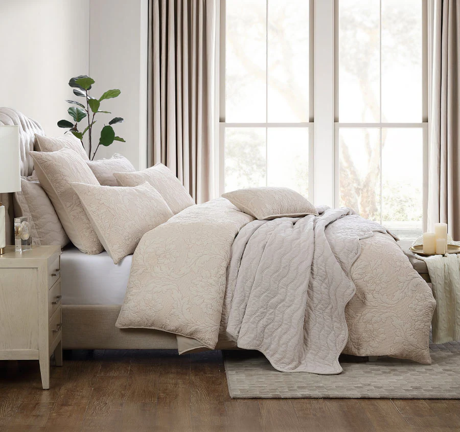 Fleur Quilt Cover Set Range Sand