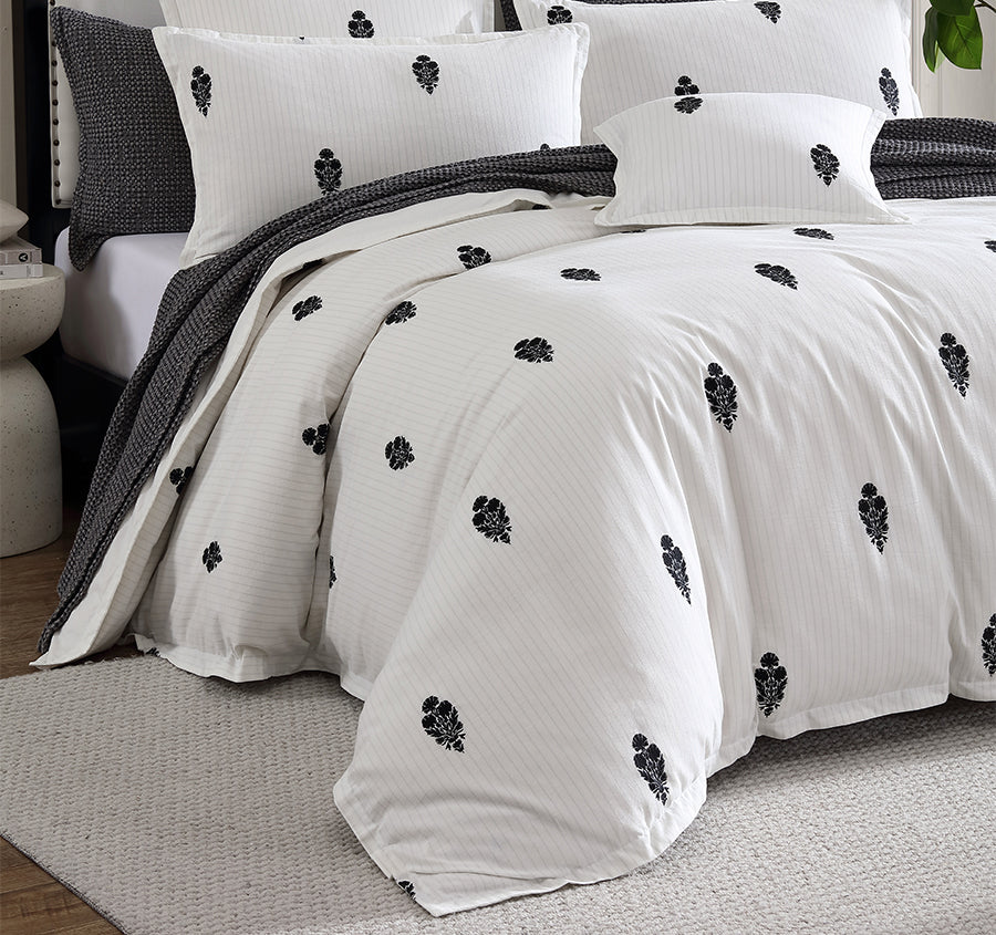 Khari Quilt Cover Set Range Charcoal - Image 5