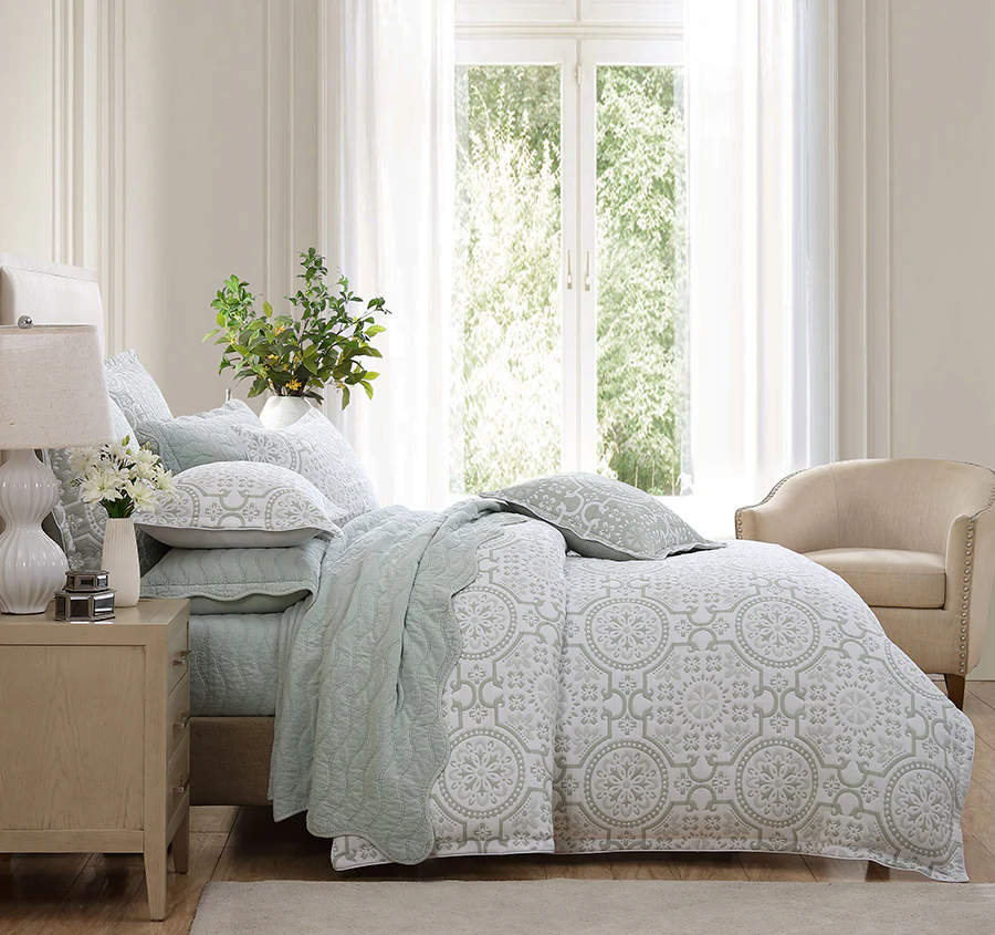 Mayfair Quilt Cover Set Range Sage - Image 6