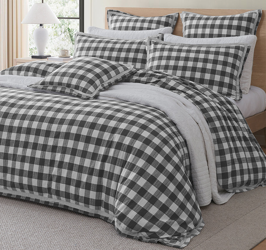 Waverley Quilt Cover Set Range Charcoal - Image 5