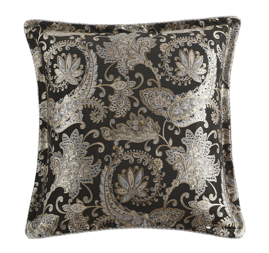 Arabella European Pillowcase Black