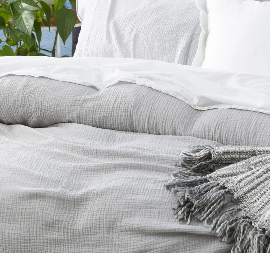 Solana Quilt Cover Set Range Silver - Image 2