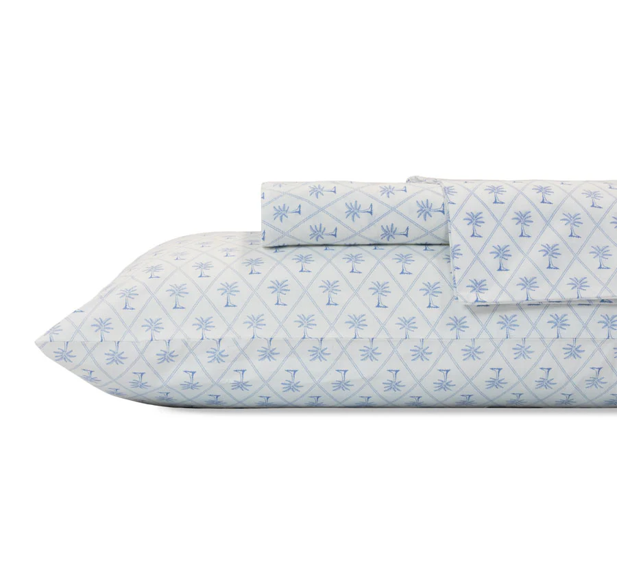 Diamond Palm Sheet Set Range Breeze Blue - Image 3