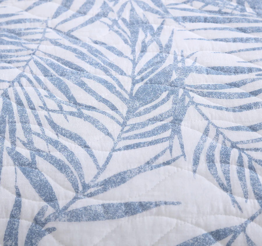 Palm Day Coverlet Set Blue Canal - Image 2